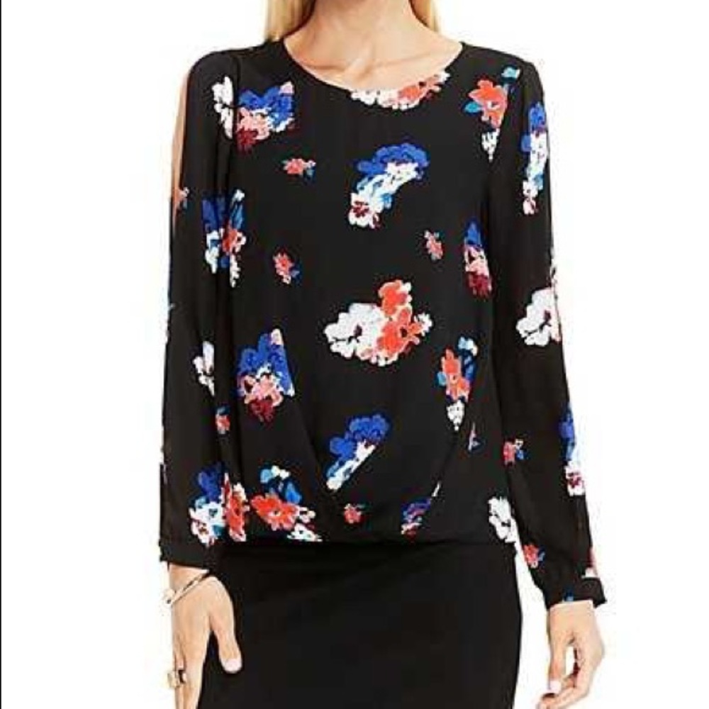 Vince Camuto Long Sleeve Floral Blouse Large
